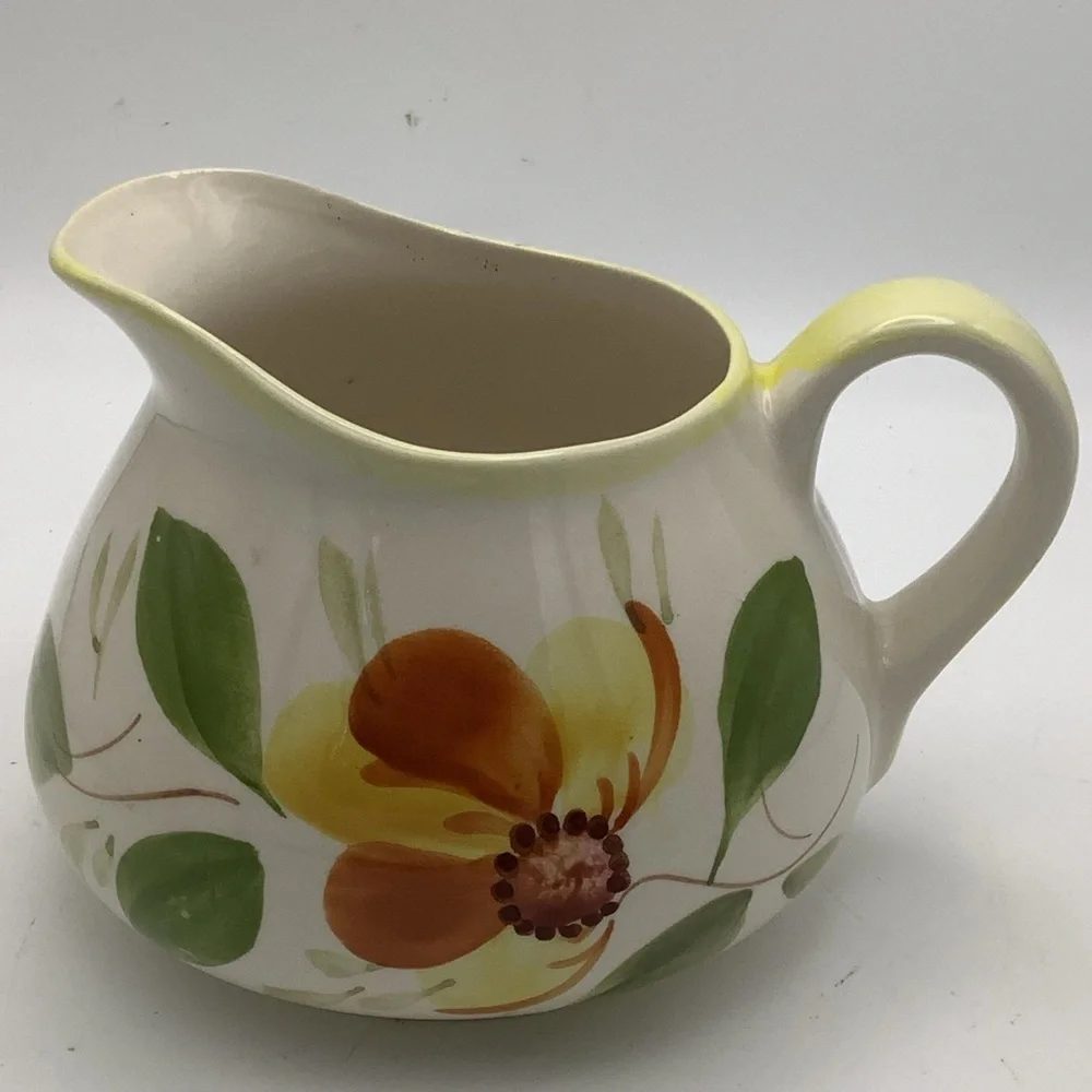 Hand Painted Portuguese Floral Ceramic Pitcher